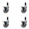 Service Caster 4'' Semi Steel Swivel 1-1/8'' Expanding Stem Caster Set Total Lock Brake, 4PK SCC-EXTTL20S414-SSS-118-4 - alternate 1